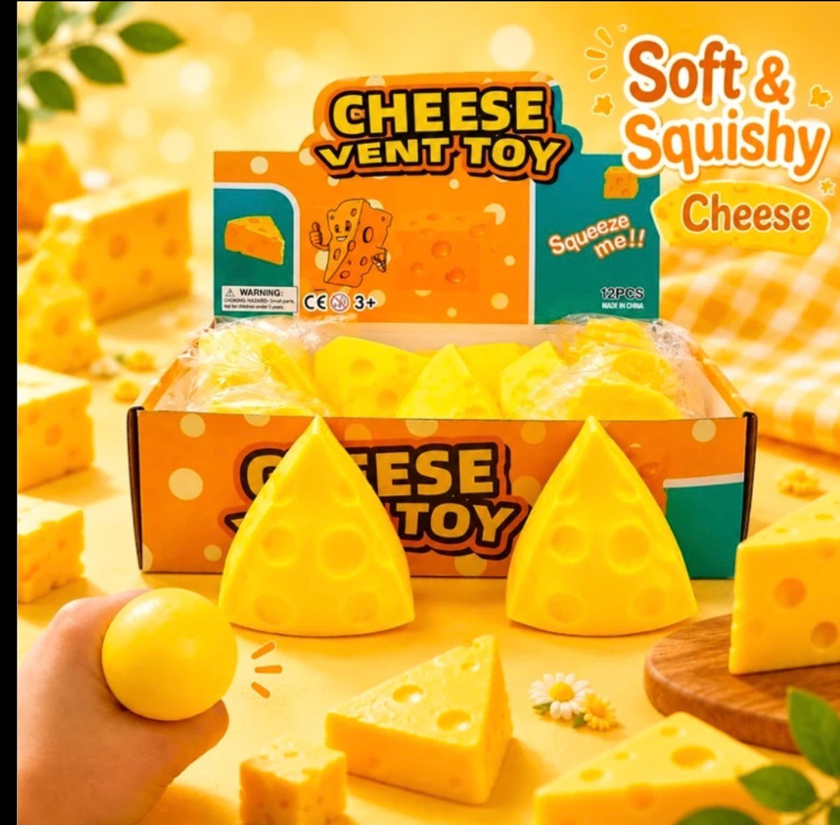 Triangle cheese squishy filled with foam