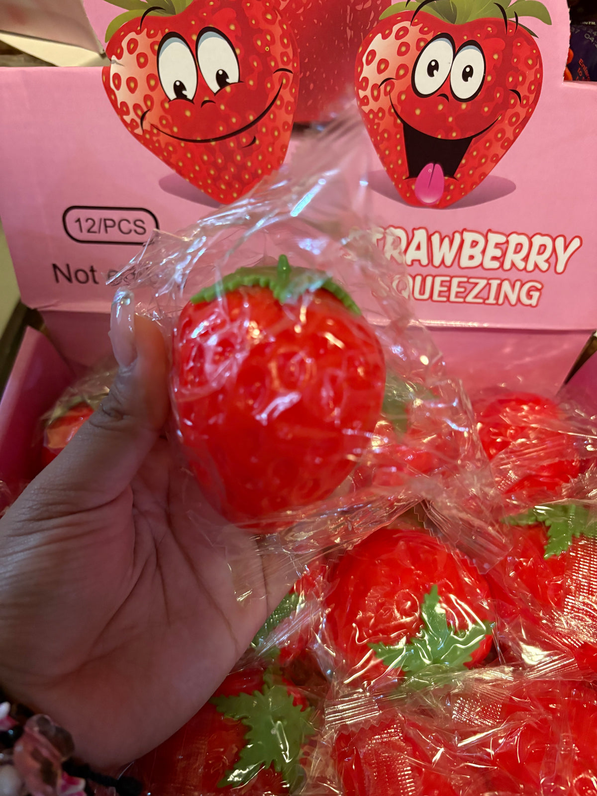 Strawberry scented squishy filled with foam