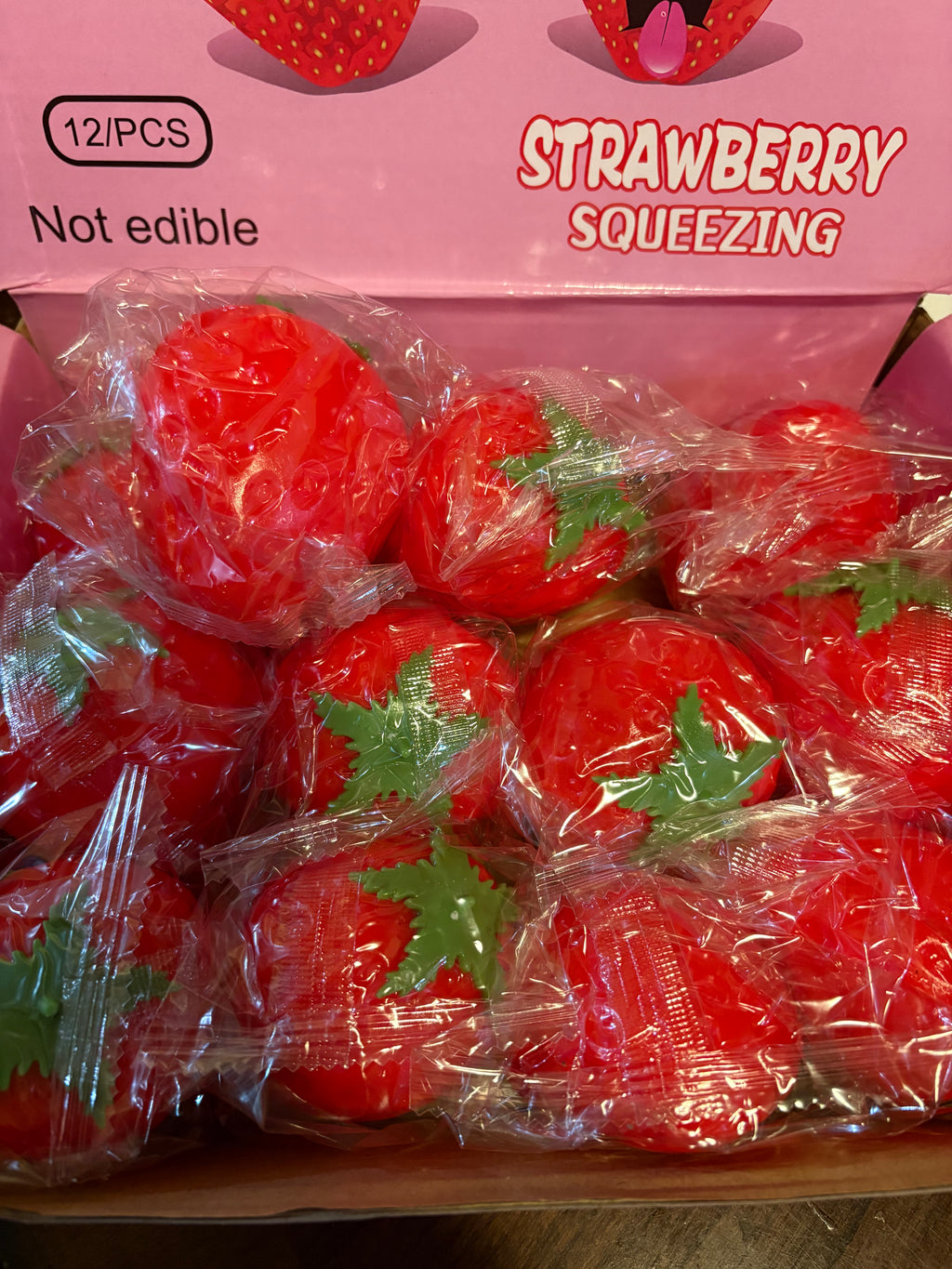 Strawberry scented squishy filled with foam